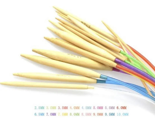 Set De 18 Palillos Circulares De Bambú 80 O 40cms De Largo.