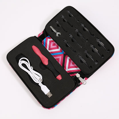 Set De 11 Crochet Intercambiables Con Luz Led Recargable.