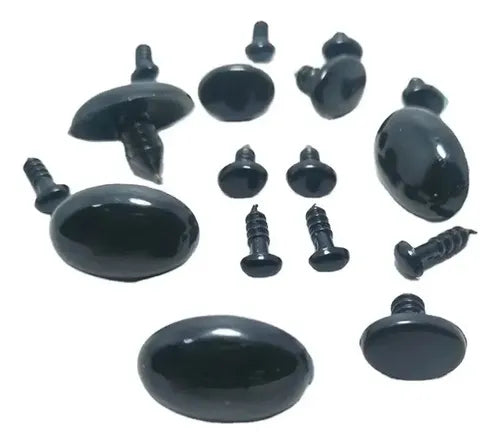 Set 10 Pares Ojos O Nariz Seguridad Ovalados 4x6-15x22 Mm