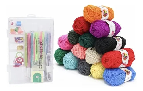 Hermoso Bolso De Tejido, Amplio Set De Crochet Y Accesorios.