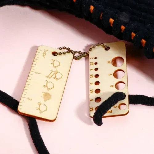 Llavero Medidor De Palillos Y Crochet Con Regla