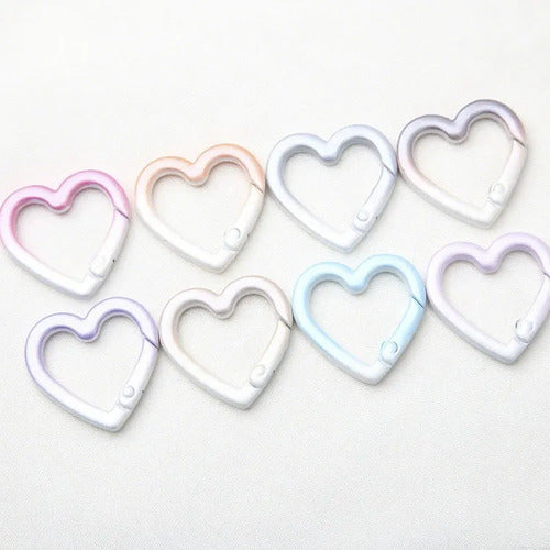 Pack 10 Mosqueton Llavero Forma De Corazón Variado
