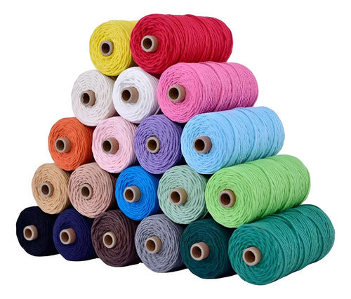 Hilo Algodón Natural Suave Para Macramé 3mm 100 Mts