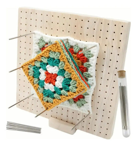 Tabla De Bloqueo Para Granny, Tejidos, Etc  31,5cm X 31,5cm. 31.5cm X 31,5cm Madera