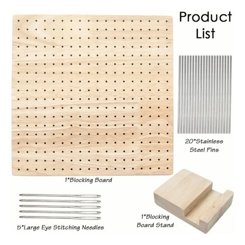 Tabla De Madera Para Bloqueo De Tejido De 35.5cm X 35,5cm. 35.5cm X 35,5cm Madera