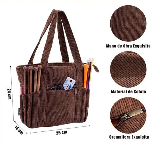 Bolso Compacto Multifuncional Tejido Crochet Y Manualidades
