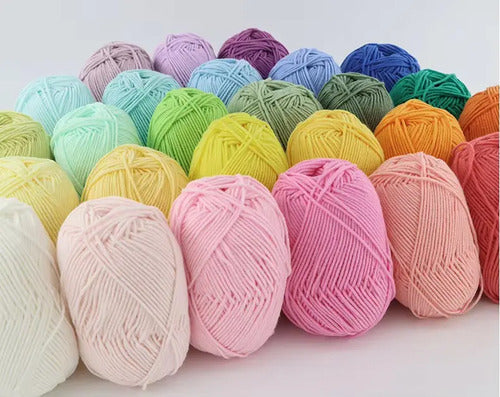Lana Milk Cotton 50grs (4 Hebras Dobles 2mm) 90mts Aprox.