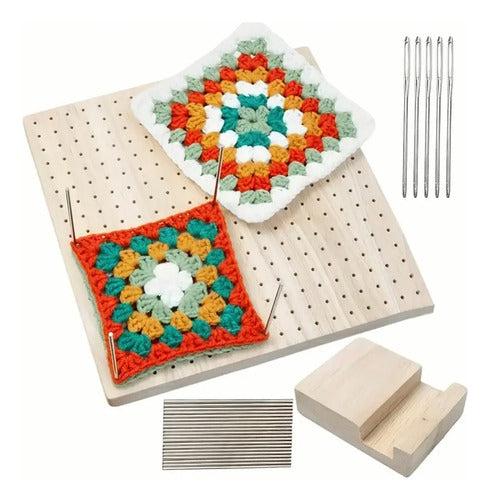Tabla De Madera Para Bloqueo De Tejido De 35.5cm X 35,5cm. 35.5cm X 35,5cm Madera