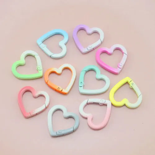 Pack 10 Mosqueton Llavero Forma De Corazón Variado