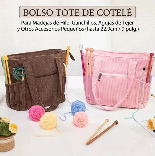 Bolso Compacto Multifuncional Tejido Crochet Y Manualidades