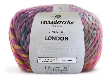 Lana London 100grs Revesderecho Con 20% De Lana.