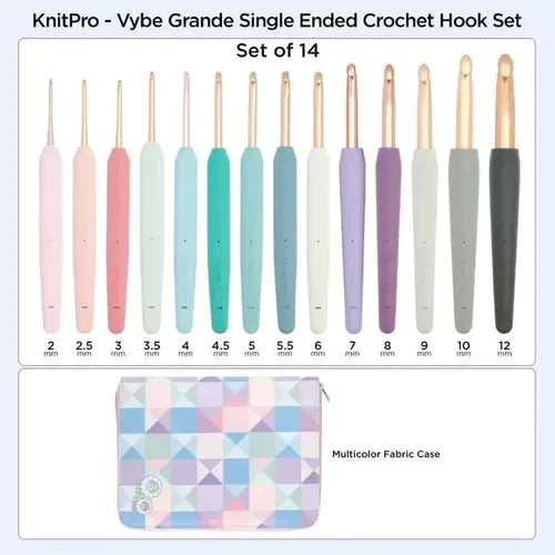 Set De Crochet Vybe Grande Ergonómico 2 A 12 Mm Knitpro Set Vybes Grande
