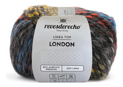 Lana London 100grs Revesderecho Con 20% De Lana.