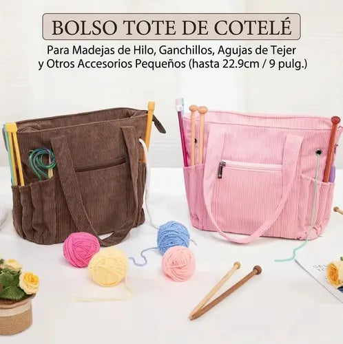 Bolso Compacto Multifuncional Tejido Crochet Y Manualidades