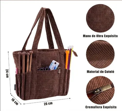 Bolso Compacto Multifuncional Tejido Crochet Y Manualidades