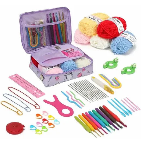 Set De Crochet Con Bolso, Accesorios , Todo Para Tejer.