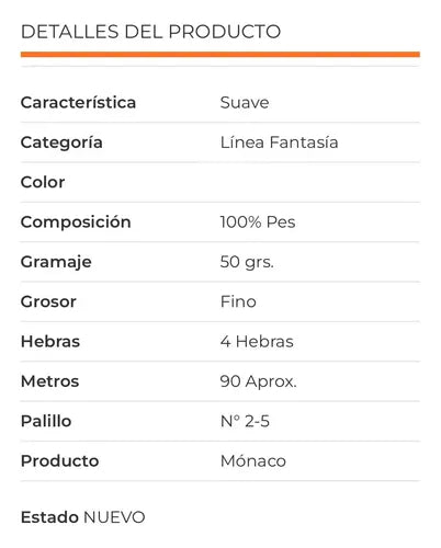 Lana Mónaco 50grs Reginella. Con Lurex Brillante Tornasol