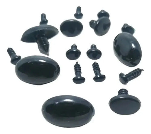 Set 10 Pares Ojos O Nariz Seguridad Ovalados 4x6-15x22 Mm
