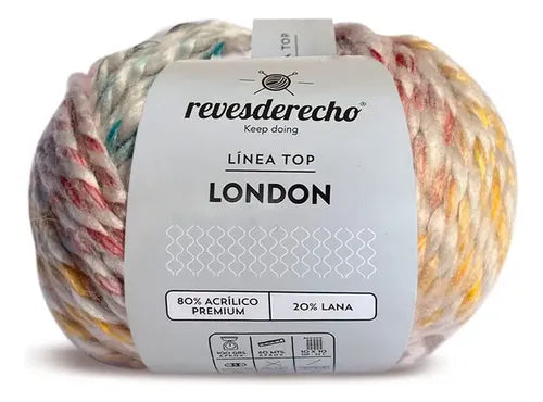 Lana London 100grs Revesderecho Con 20% De Lana.