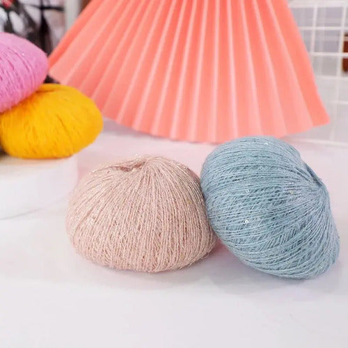 Lana Mohair 25 Grs Lurex Lentejuelas Hermosos Colores