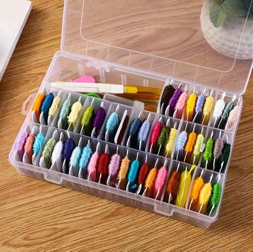 Kits Hilos Para Bordar Con Organizador Y Herramientas