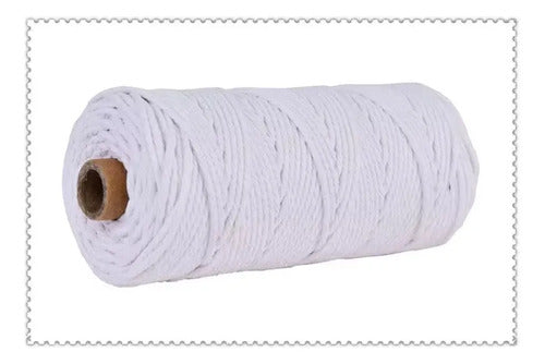 Hilo Algodón Natural Suave Para Macramé 3mm 100 Mts