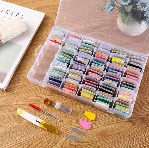 Kits Hilos Para Bordar Con Organizador Y Herramientas