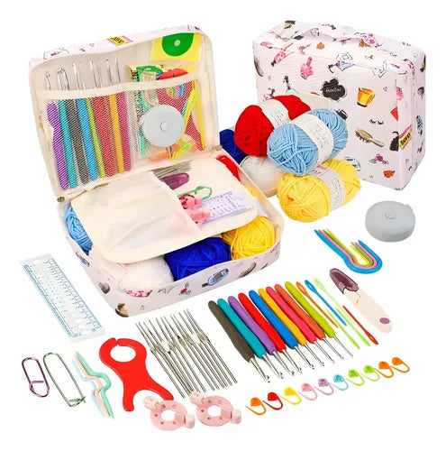 Set De Crochet Con Bolso, Accesorios , Todo Para Tejer.