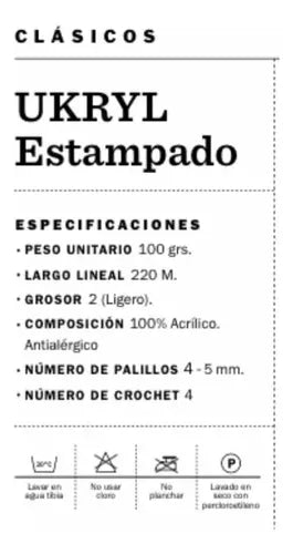 Lana Ukryl Estampado 100grs Ovillo