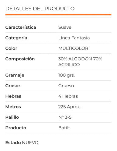 Lana Batik 100grs Reginella 30% Algodón