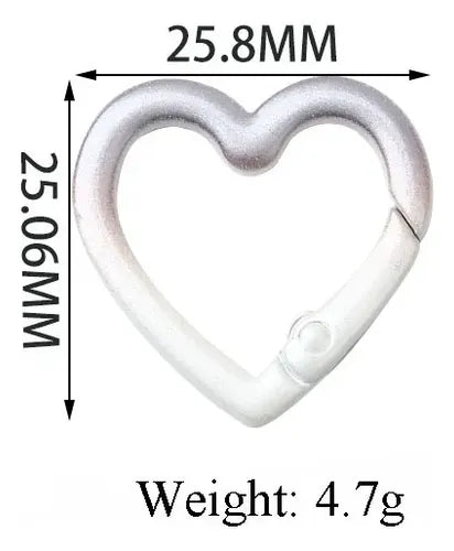 Pack 10 Mosqueton Llavero Forma De Corazón Variado