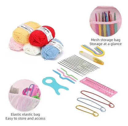 Set De Crochet Con Bolso, Accesorios , Todo Para Tejer.