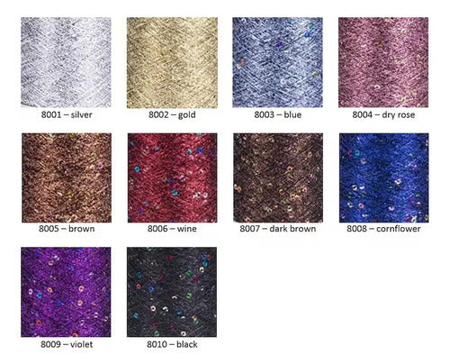 Hilo Paillettes Lurex Lentejuelas 800mts Yarn Art 50gr