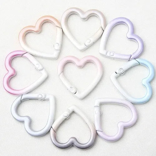 Pack 10 Mosqueton Llavero Forma De Corazón Variado