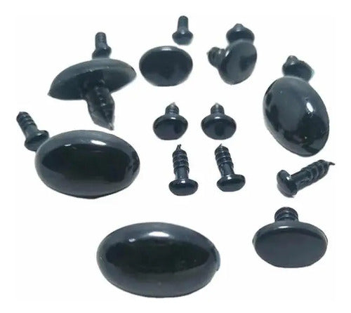 Set 10 Pares Ojos O Nariz Seguridad Ovalados 4x6-15x22 Mm