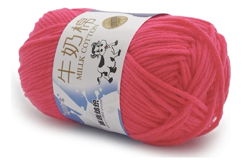 Lana Milk Cotton 50grs (5 Hebras Dobles 2,5mm) 80mts Aprox.