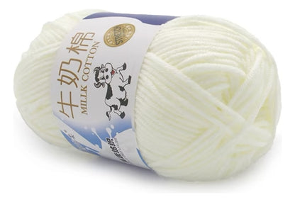 Lana Milk Cotton 50grs (5 Hebras Dobles 2,5mm) 80mts Aprox.