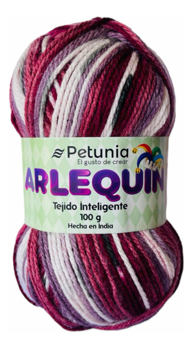 Lana Arlequín 100grs Petunia Tejido Inteligente