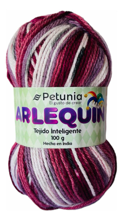 Lana Arlequín 100grs Petunia Tejido Inteligente