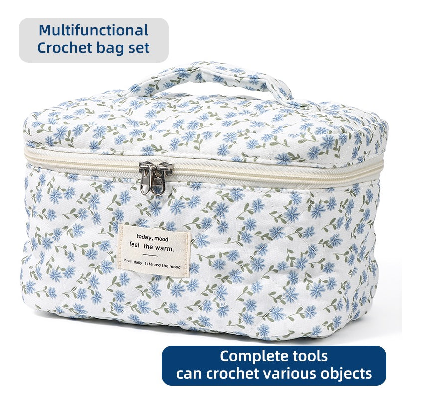 Set De Crochet, Incluye Bolso, Accesorios Y Lanas Para Tejer