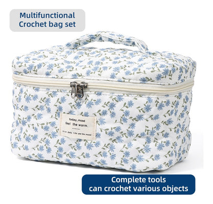 Set De Crochet, Incluye Bolso, Accesorios Y Lanas Para Tejer