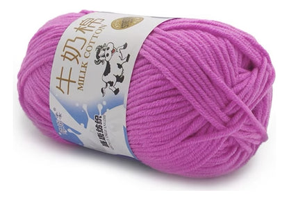 Lana Milk Cotton 50grs (5 Hebras Dobles 2,5mm) 80mts Aprox.