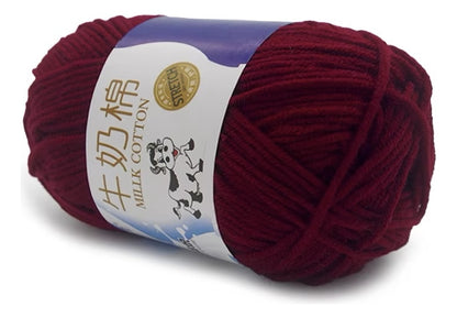 Lana Milk Cotton 50grs (5 Hebras Dobles 2,5mm) 80mts Aprox.