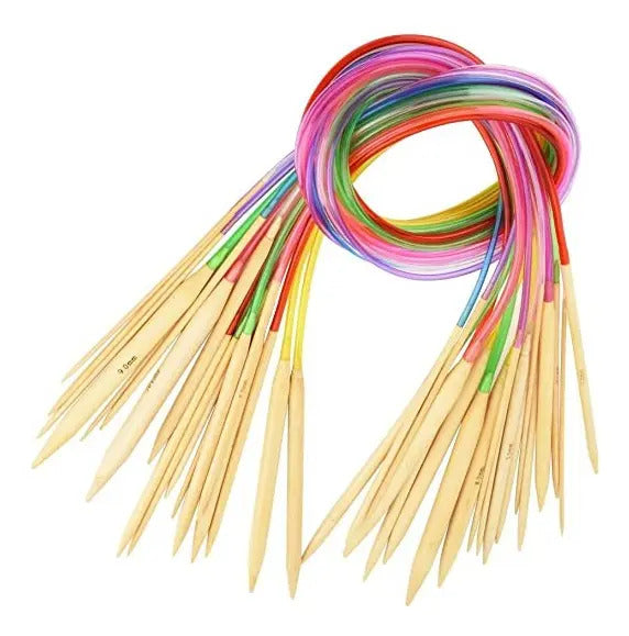 Set De 18 Palillos Circulares De Bambú 80 O 40cms De Largo.