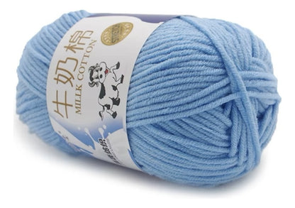 Lana Milk Cotton 50grs (5 Hebras Dobles 2,5mm) 80mts Aprox.