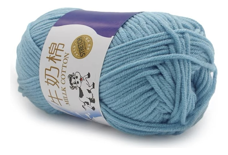Lana Milk Cotton 50grs (5 Hebras Dobles 2,5mm) 80mts Aprox.