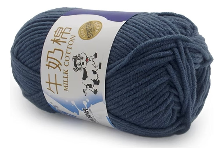 Lana Milk Cotton 50grs (5 Hebras Dobles 2,5mm) 80mts Aprox.