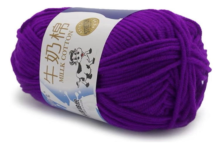 Lana Milk Cotton 50grs (5 Hebras Dobles 2,5mm) 80mts Aprox.