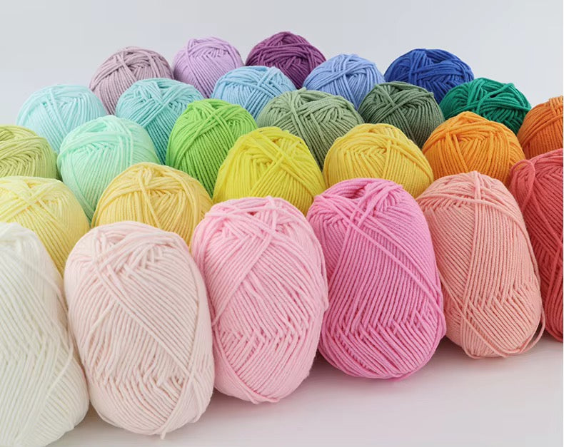 Lana Milk Cotton 50grs (4 Hebras Dobles 2mm) 90mts Aprox.