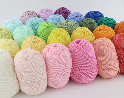Lana Milk Cotton 50grs (4 Hebras Dobles 2mm) 90mts Aprox.